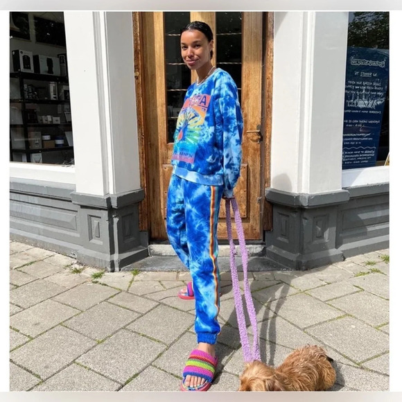 Farm Rio Blue Macaw Crochet Anatomic Slide Sandal - Picture 5 of 12